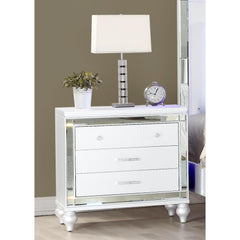 Utopia Modern style Mirror Framed Nightstand Made with Wood in White(Includes 1 Nightstand)