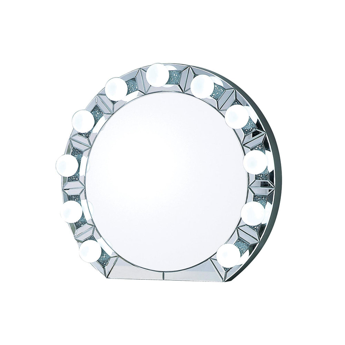 Infinity Mirrored & Faux Diamonds Accent Mirror (Assembled)
