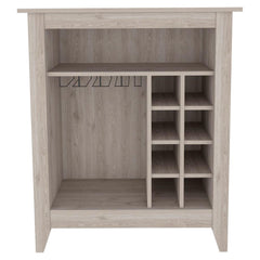 Halo Bar Cabinet, One Open Shelf, Six Built-in Wine Rack, One Drawer -Light Gray