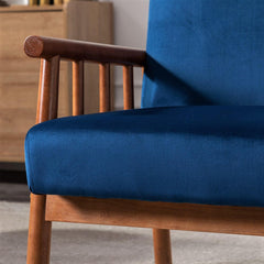 25'' Wide Classic Mid-Century Modern Arm Chair, Dark Blue