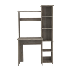 Valhalla Writintg Desk, Two Superior Shelves, Five Cubbies -Light Gray