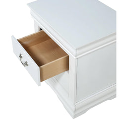 1pc White Finish Two Drawers Louis Philip Nightstand Solid Wood Contemporary & Simple Style