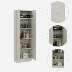 Valhalla Pantry abinet, Five Shelves, Double Door Cabinet -Pearl