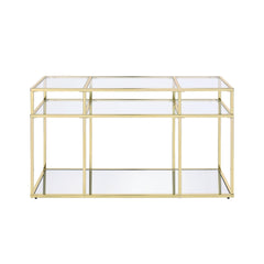 Hephaestus Clear Glass & Gold Finish Sofa Table