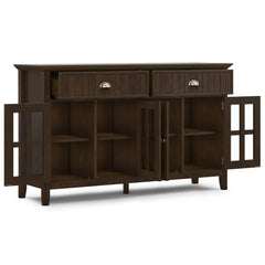 Eternity 60 inch Wide Solid Wood Large Sideboard Buffet in Brunette Brown