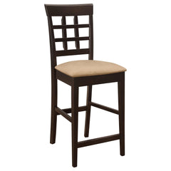 Quasar and Cappuccino Upholstered Counter Height Stools (Set of 2)