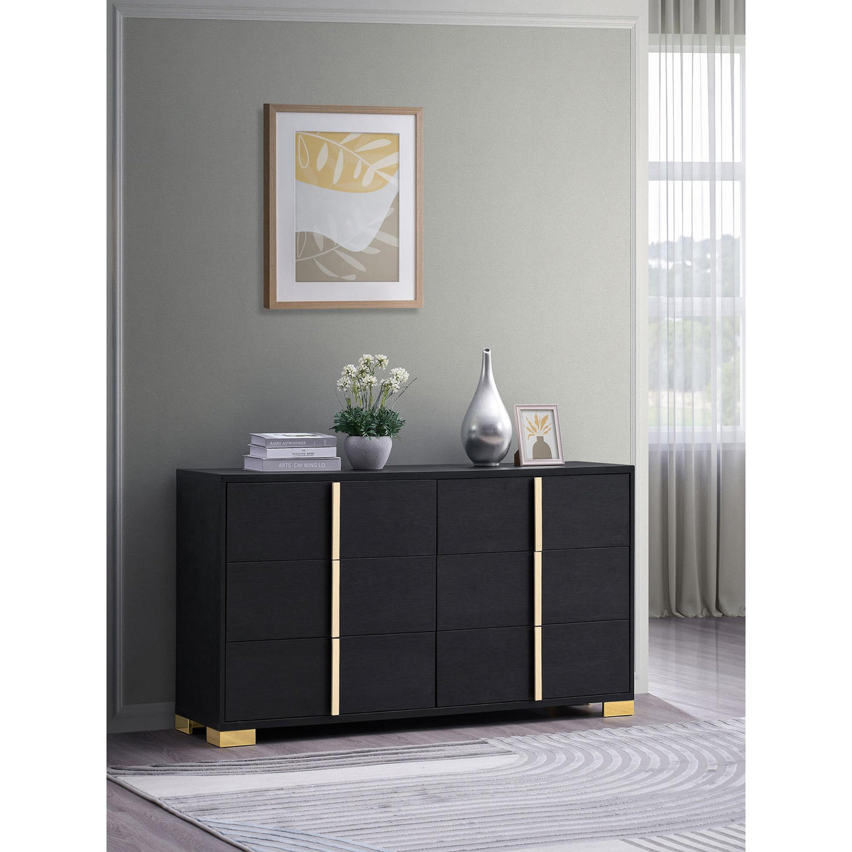 Eternity Black 6-drawer Dresser