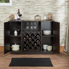 Story Espresso Finish Wine Cabinet