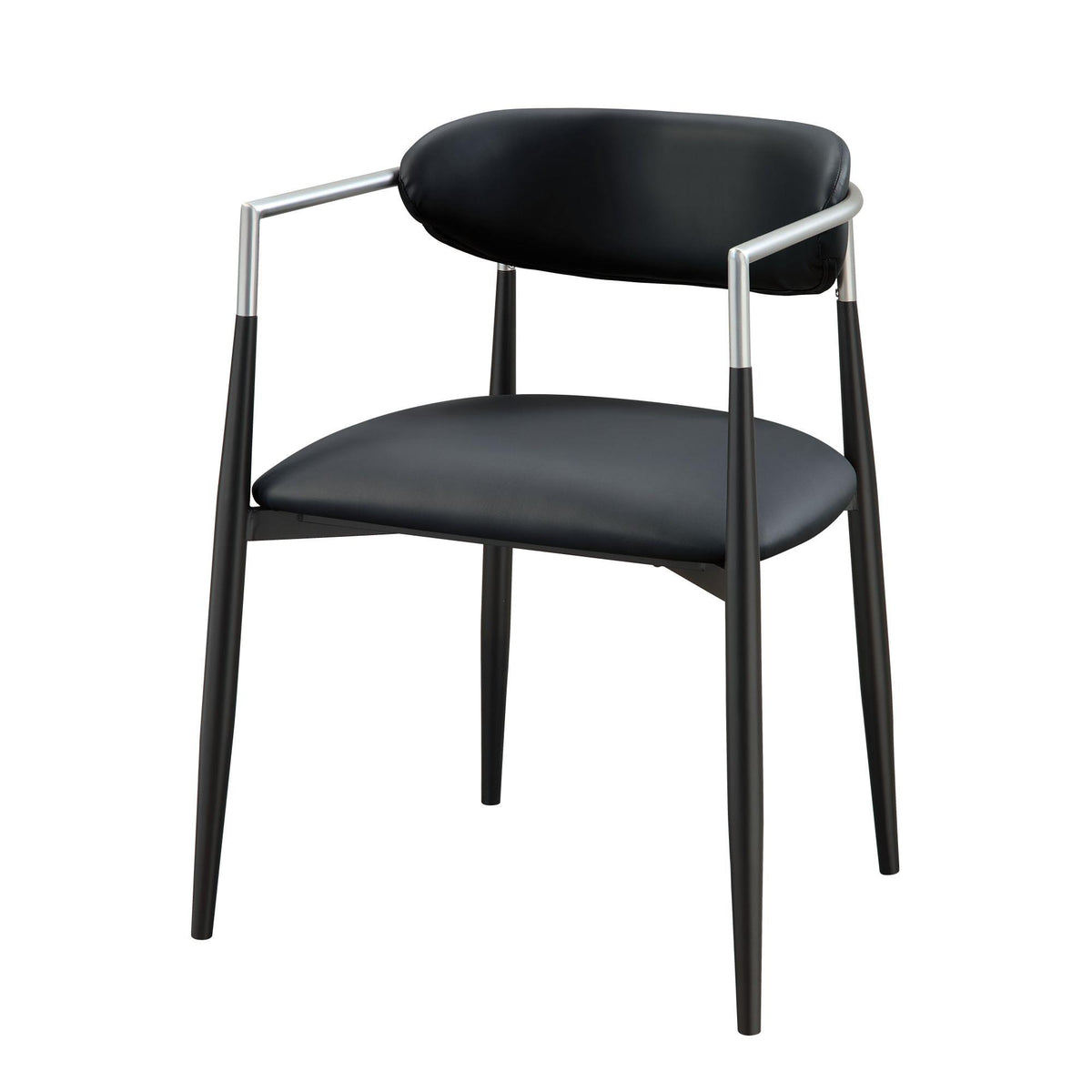 Jupiter Black Synthetic Leather Arm Chair (Set of 2)