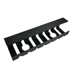 Metal under desk table mount cable management rack ventilation and cord control slots Black
