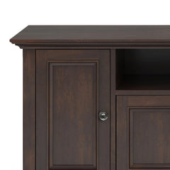 Atlas 72 inch Wide Solid Wood TV Stand in Brunette Brown For TVs up to 80 inches