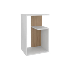 Cosmos 25" High 3-Tier Side Table Black White - Natural Oak