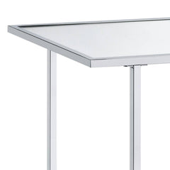 Zeus Mirrored Faux Marble & Chrome Console Table