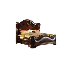 Jason Traditional style Queen Bed made with wood in Dark Walnut