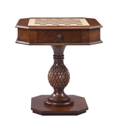 Celestia II Cherry Finish Reversible Chess Checker Game Table w/Game Tray (Chess Fingures Not Included)