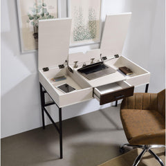 Epic Natural & Black Finish Writing Desk W/USB
