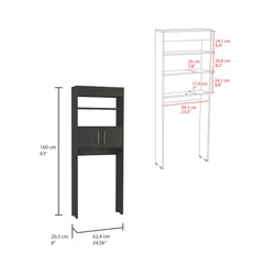 Orestes Over The Toilet Cabinet, Double Door, Two Shelves -Black