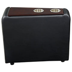 Cosmos Black Upholstered Home Theater Storage Wedge Console