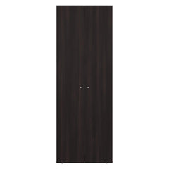 Home 2 Door Closet System, Four Fixed Shelves, Compact Wardrobe for Bedroom Organization, Laundry Room Organization, Utility Room Organization, Freestanding Storage Furniture, Stained Walnut