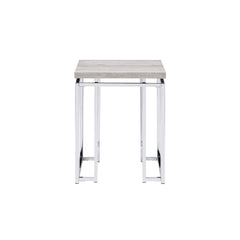 Symphony Natural Oak & Chrome Finish End Table