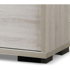 Contemporary Style 1pc Nightstand Melamine Top Chrome Handles French Dovetail Drawers White Wash Finish Bedroom Furniture