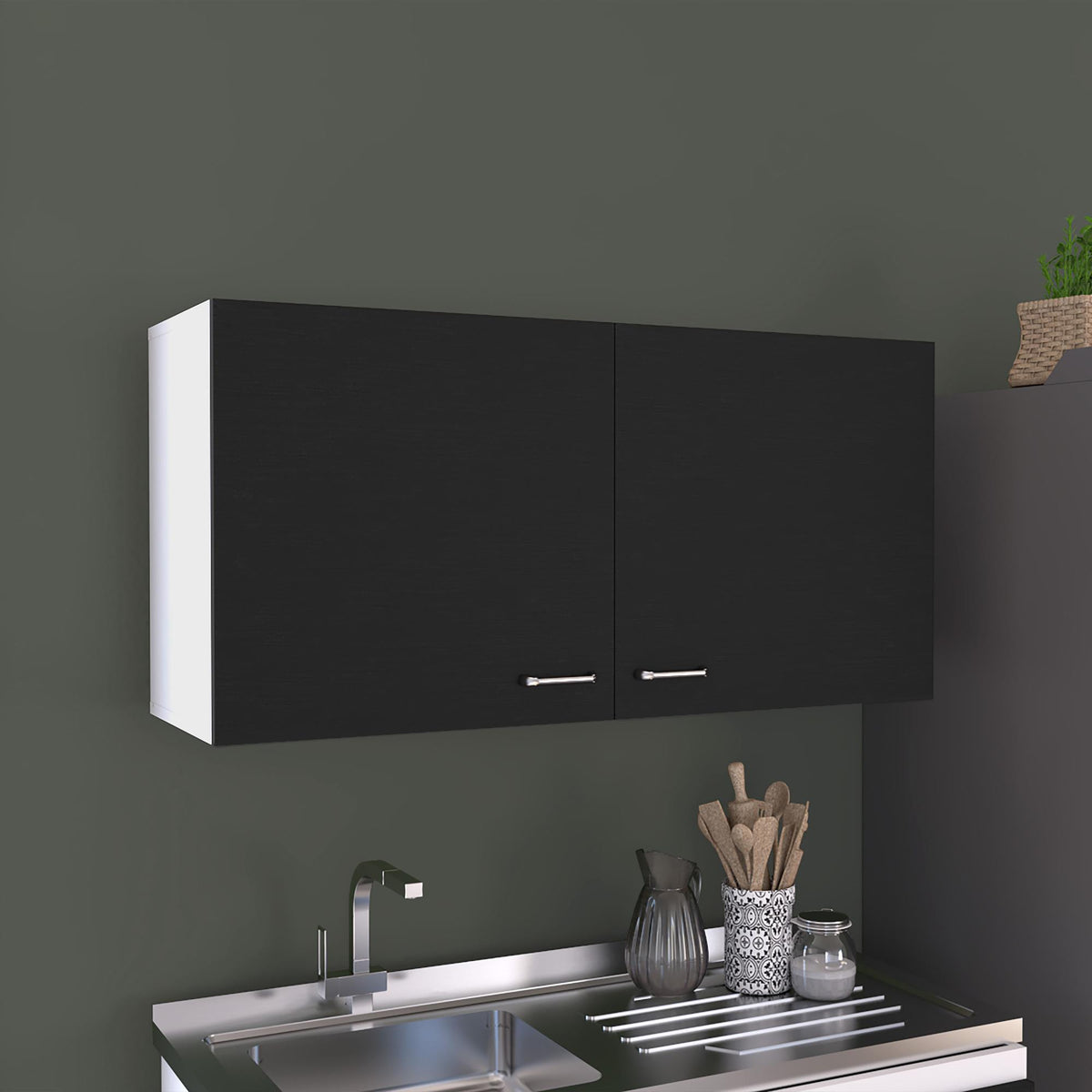 Pulsar Wall Cabinet, Two Shelves, Double Door