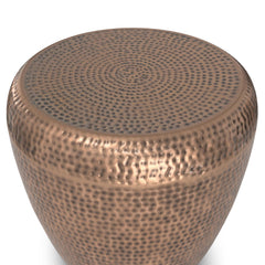 Hera 22 inch Wide Metal Side Table in Antique Copper