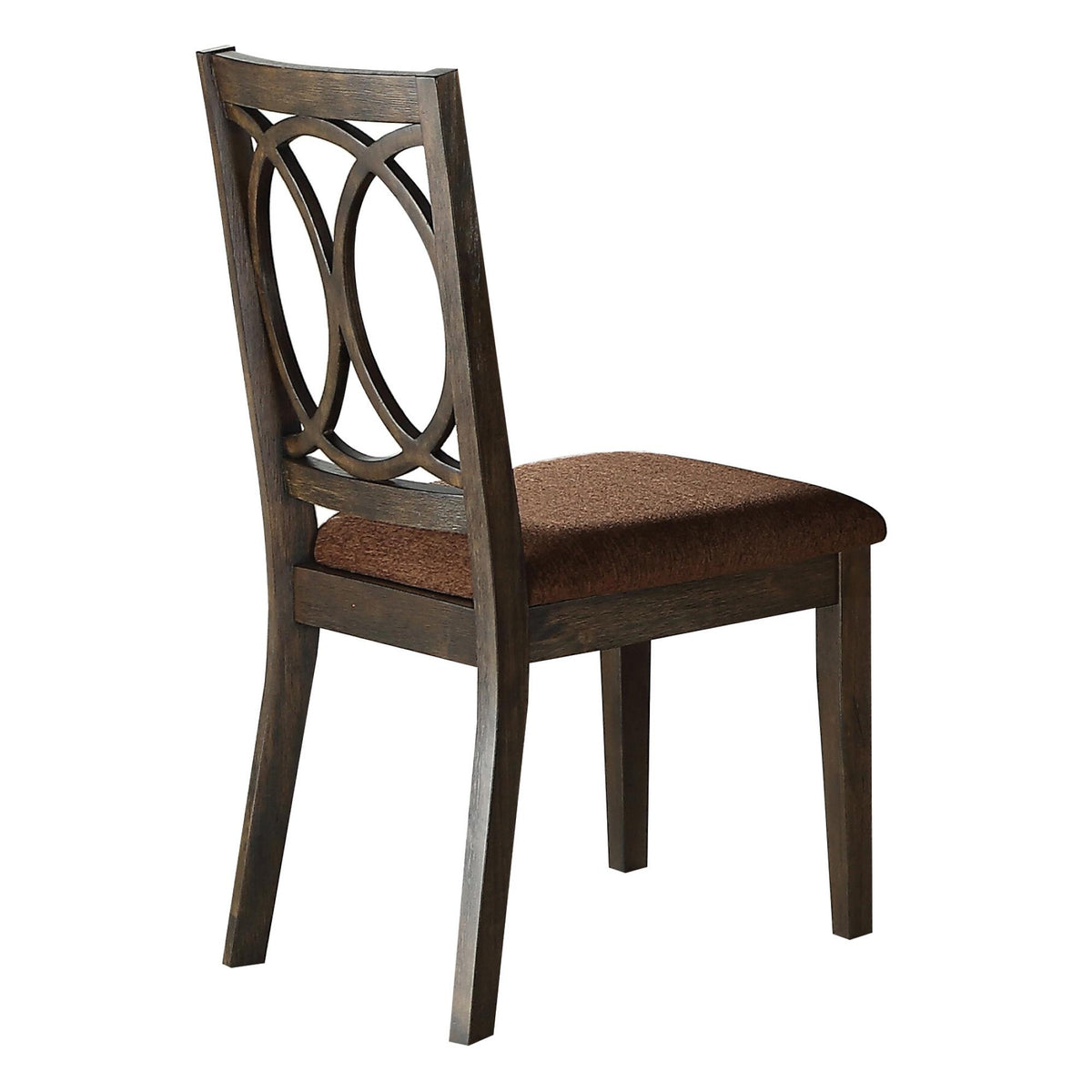 Supernova Brown Fabric & Espresso Finish Side Chair (Set of 2)