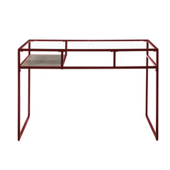 Star Glass Top & Red Finish Writing Desk