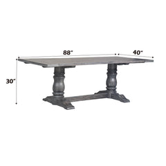 Poem Weathered Gray Finish 7PCs Dining Room Set