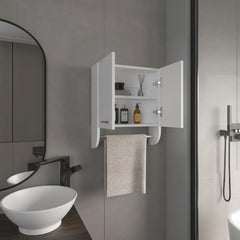 Display Cabinet 20.30" H, with 2 Shelves and 2 Doors, White
