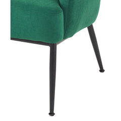 Green Velvet Accent Chair, Modern Upholstered Armchair with Metal Legs, Comfy Side Chair for Living Room Bedroom