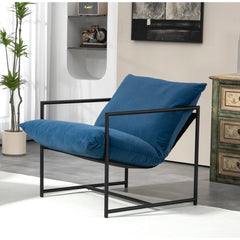 Quasar Modern Velvet Accent Chair, Metal Frame Contemporary Recliner with Deep Seating Cushion for Home Office