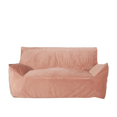 Aeneas Velveteen 2 Seater Oversized Bean Bag Chair with Armrests, Pink