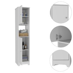 Nirvana Linen Cabinet, Double Doors, Four Interior Shelves, Two Cabinets -White