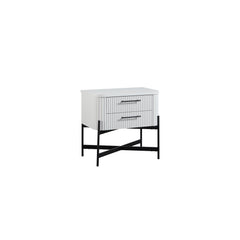 2 Drawer Nightstand - White (USB Type C)