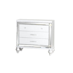 Utopia Modern style Mirror Framed Nightstand Made with Wood in White(Includes 1 Nightstand)
