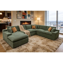 Coffee-Bean Like Upholstered Full Compressed Sectional