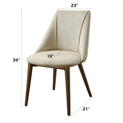 Polyxena Polished Microfiber Beige Side Chair (Set of 2)