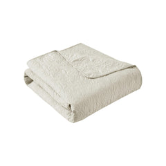Oasis Quilted Throw Ivory 60x70"