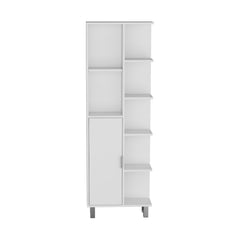 Priam Linen 63-inch High Bathroom Cabinet Linen Storage Cabinet with Seven Open Shelves