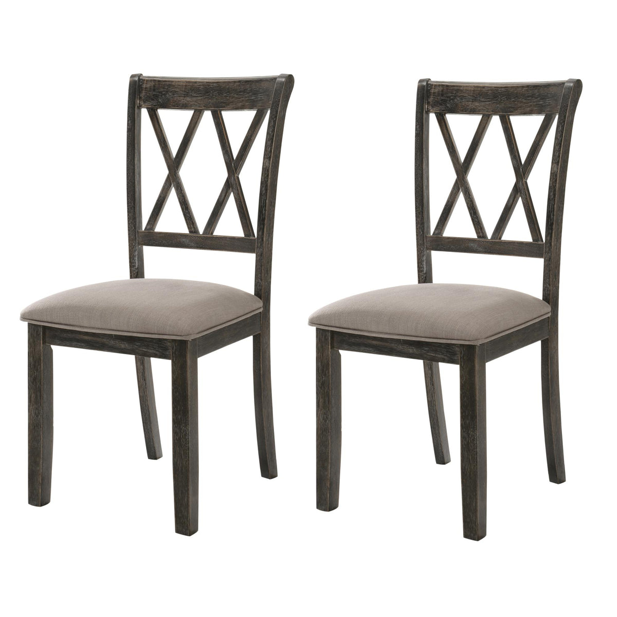 Quasar and Weathered Grey Cross Back Side Chairs (Set of 2)