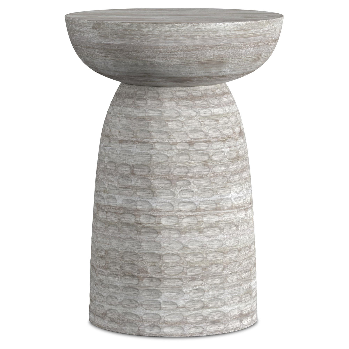 Comet 13 inch Solid Mango Accent Table in White Wash