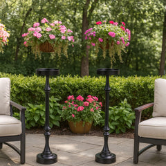 Sanctuary Steel Martini Side Tables, Indoor/Outdoor, Black, Set of 2