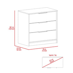 Lyra 3 Drawers Dresser, Superior Top -Black / Pine
