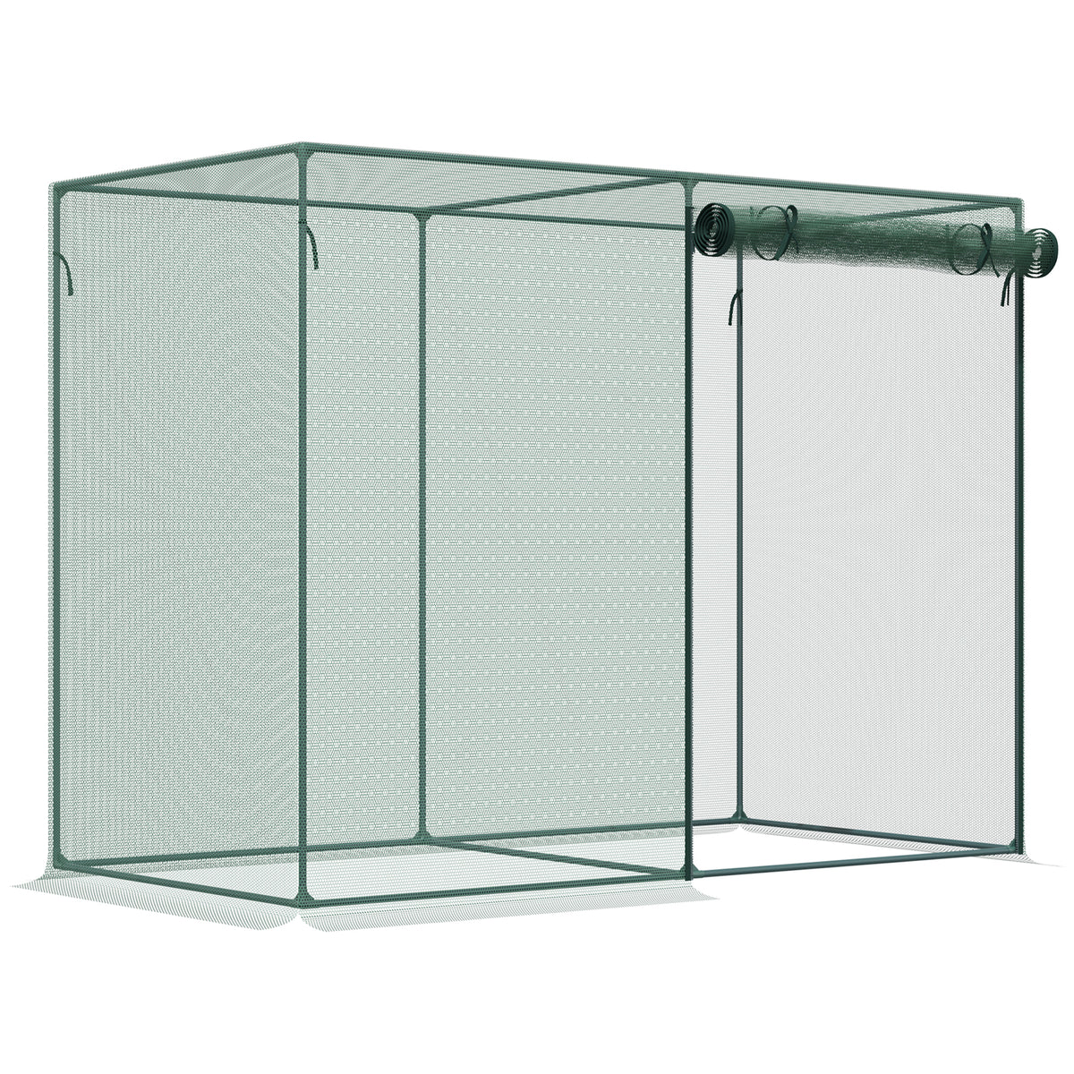 6 x 3ft Crop Cages for Garden, Plant Protectors from Animals, Two Zippered Doors, Storage Bag, 6 Ground Stakes, Green