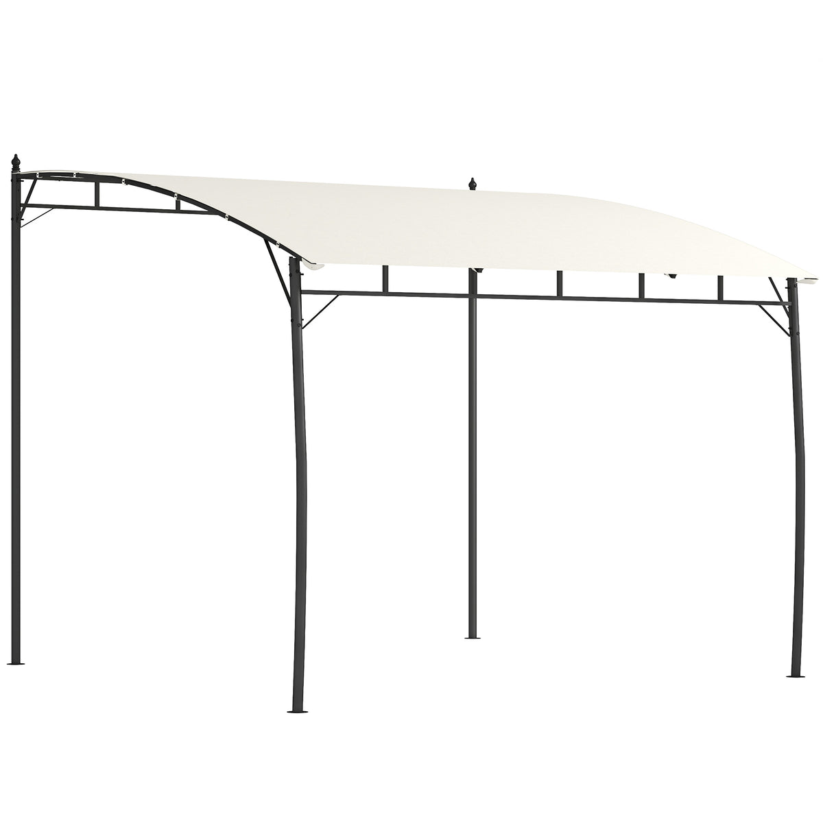 10' x 10' Outdoor Pergola Gazebo, Garden Sun Shade Shelter with Metal Frame for Porch, Patio, Deck, Backyard, Cream
