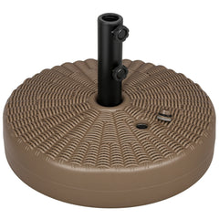 Umbrella Stand for 1.5" or 2" Umbrella Poles, Round Fillable Umbrella Base for Outdoor, Lawn, Deck, Brown
