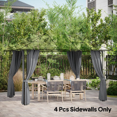 9.84' x 11.8' Gazebo Sidewall Set with Hooks/C-Rings, Gray