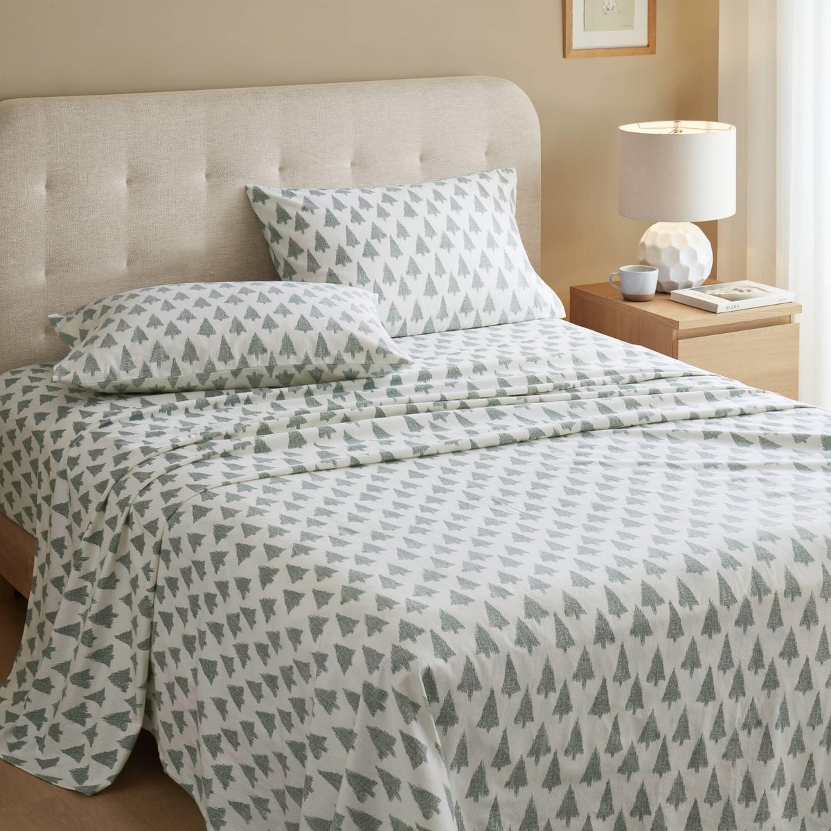 4-Piece Full 100% Cotton Printed Sheet Set,Ikat tree